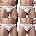 Avidlove Men Underwear Low Rise Briefs Solid Stretch Hip Bikinis 4 Packs White XL
