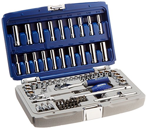 Expert E030711 6 Point Drive Fractional and Metric Combination Socket Set, 1/4-Inch, 66-Piece