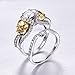 BONLAVIE Women’s Cubic Zirconia Bezel Stackable Wedding Band 4-Prong Engagement Ring Set Size 7
