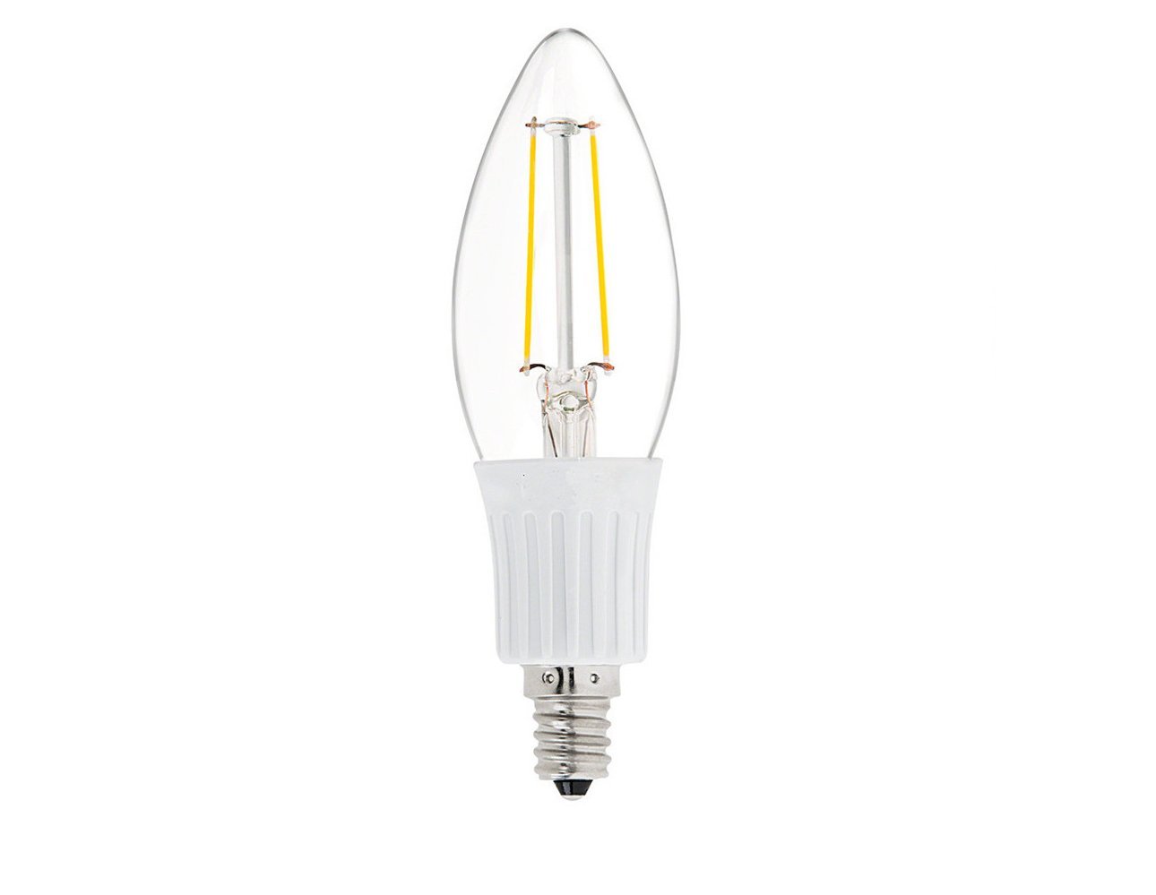 DC 12 Volt C35 E12 Warm White 2700K 2 Watt LED Filament Light Bulb MES