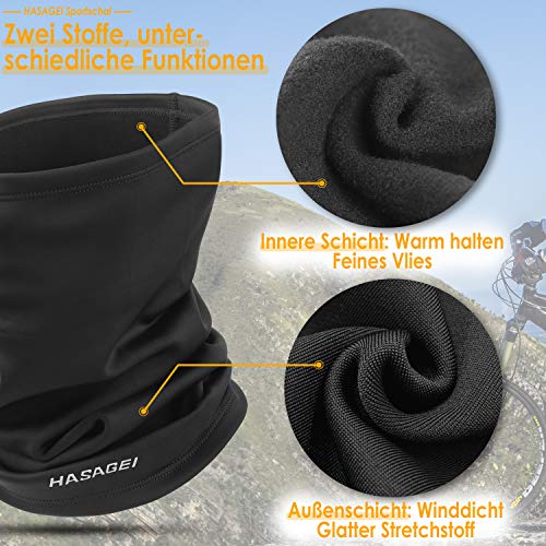 HASAGEI Loopschal Winddicht Multifunktionstuch Winter Fleece Neckwarmer Herren Loop Schal Damen Halstuch Warm Halten Sportschal Halswärmer für Skifahren Fahrrad Jogging thumbnail 3