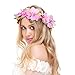 Valdler Plumeria Flower Headband Crown Garland Halo for Wedding Festivals (Pink)