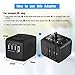 Flowerus International Travel Adapter, Worldwide All in One Universal Travel Adapter Power...