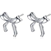 Rnivida 925 Sterling Silver Bow Stud Earrings Hypoallergenic Jewelry for Women