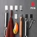 8 PCS Self Adhesive Hooks Mini Robe Hook Cloth Hooks Wall Hanger Key Organizer for Bathroom and Kitchen, Stainless Steel Brushed