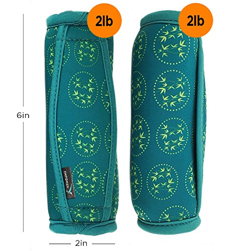 Empower 4lb Walking Weights with Hand Strap, Hand Weights, Running, Jogging, Cardio, Workout, 4lb Set, Teal