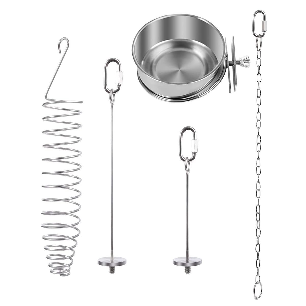 Sarini 5 pcs Stainless Steel Parrot Skewer Feeder, Parrot Basket Bird Foraging for Parrot Budgie Parakeet Cockatiel