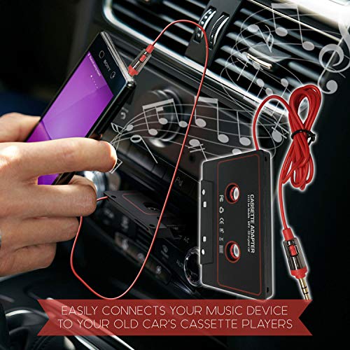 Cerepros Cassette Adapter Audio Stereo 3.5mm Aux Cable Cord to Car Vehicle Radio Deck