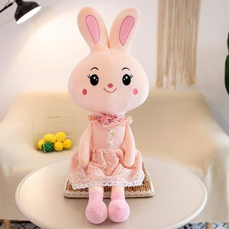 Amazon Co Jp かわいいウサギぬいぐるみ白ウサギの女の子のぼろきれの人形のベッド睡眠枕子供人形の誕生日プレゼント ホーム キッチン