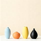 YAOBAOX Small Ceramic Matte Vase Set 4 for Modern Home Decor Flower Decoration Office,Bookdesk, Bookshelf, Centerpieces, Tables, Living Room, Dining Table, Bedroom Shelf Entryway Ornament Gift