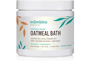 Organic Colloidal Oatmeal Bath Soak – 6 Oz. of Oatmeal Powder for Dry, Irritated, Itchy Skin Relief – Cruelty-Free & Vegan Bath Products for Adults Bath, Kids Bath, or Baby Bath by Mambino Organics