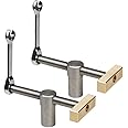 DDWT 2 Pack Bench Dog Clamp 3/4 Inch Dog Hole Clamp Woodworking Adjustable Workbench Stop Stainless Steel Brass (19mm)