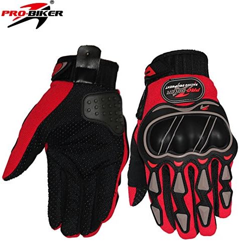 Hank Men's Red Knuckle Breathable Lining Joint Protect Motorcycle Cycling Racing Sports Gloves Breathable