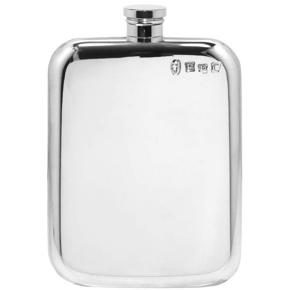 English Pewter Company 6oz Plain Pewter Hip Flask [SF435]