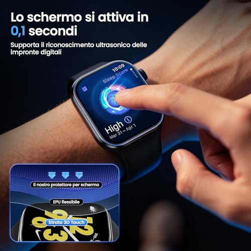 UniqueMe for Apple Watch Series 11/10 46 mm Screen Protector – 4 Pieces EPU Film, Full Coverage, Bubble Free, HD Transparent, Self Healing Screen Protector for iWatch 46 mm