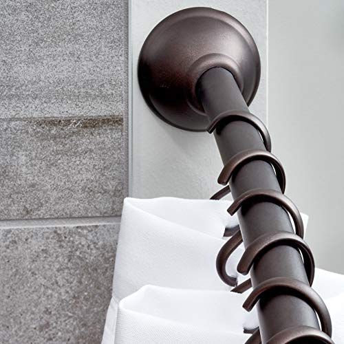 iDesign 79070 Curved Metal Shower Curtain Rod, Adjustable Customizable