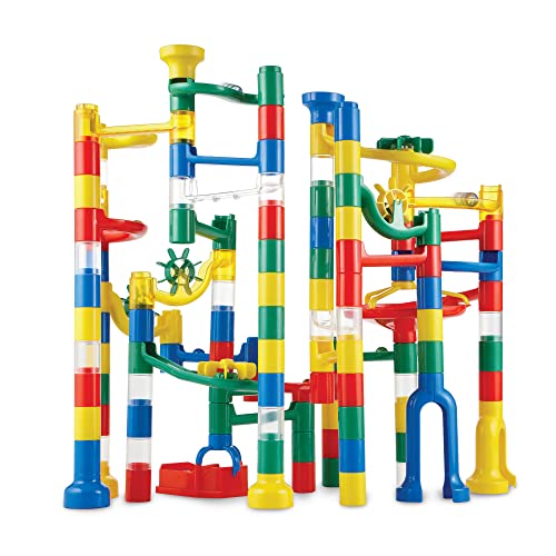 MindWare Marble Run: 123 Piece Set (103 Durable Pieces and 20 Marbles) STEM Building Set for Kids