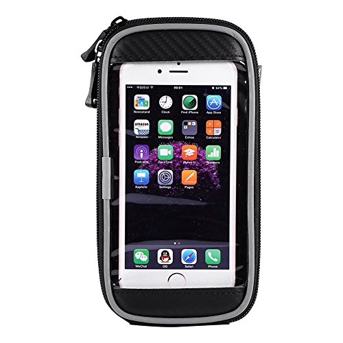 Waterproof Bike Phone Bag Phone Bicycle Handlebar Bag Front Top Frame Bag Bike Carrier Pouch for 5.5” iPhone 8 7 6 6s Plus Samsung Galaxy S7 S8 S9 Plus Note 7