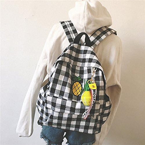 Women Backpacks for Teenage Teen Girls Canvas Backpack Female Rainbow Lattice Striped Feminine Backpack School Girl Bags A 38cm by 30cm by 13cm
