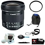 Canon EF-S 10-18mm F/4.5-5.6 IS STM Lens With 67mm UV Protector And
Accessory Bundle