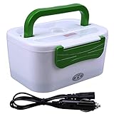 WHOSEE Portable 12V Car Use Electric Heating Lunch Box Bento Meal Heater Food Warmer 45W Green