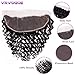 VRVOGUE Brazilian Deep Wave 13X4 ear to Ear Free Part Lace Frontal Closure 100% Unprocessed Brazilian Virgin Human Hair Natural Color (16 free lace frontal)