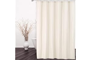Hotel Quality 100% Waterproof Fabric Shower Curtain Liner with Magnets for Bathroom, 72x72 Inch, Ivory