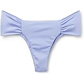 CALZEDONIA Woman's Draped Brazilian Swimsuit Bottom Shiny Satin