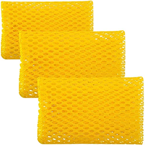 Olivia-Tree-Dish-Washing-Net-ClothScourer-100-Odor-FreeQuick-Dry-No-More-Sponges-with-Mildew-Smell-Perfect-Scrubber-for-Washing-Dish-11-by-11-inches-Basic-Yellow-3pcs