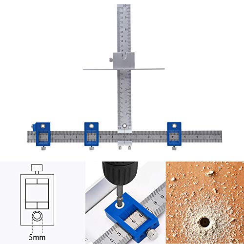 Cabinet Hardware Jig Punch Locator Drill Guide Sleeve Drill Template Guide for Door Drawer Handle Knobs Pull Installation Aluminum Alloy - Inch and Metric