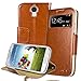 S4 Case, SAVFY Samsung Galaxy S4 Wallet case, Flip Folio [Kickstand Feature] PU Leather Wallet Case with ID&Credit Card Pockets for Samsung Galaxy S4 I9500, (Brown)