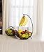 Gourmet Basics by Mikasa Spindle Adjustable 2-Tier Basket with Banana Hook, Black with Gold Antiquing