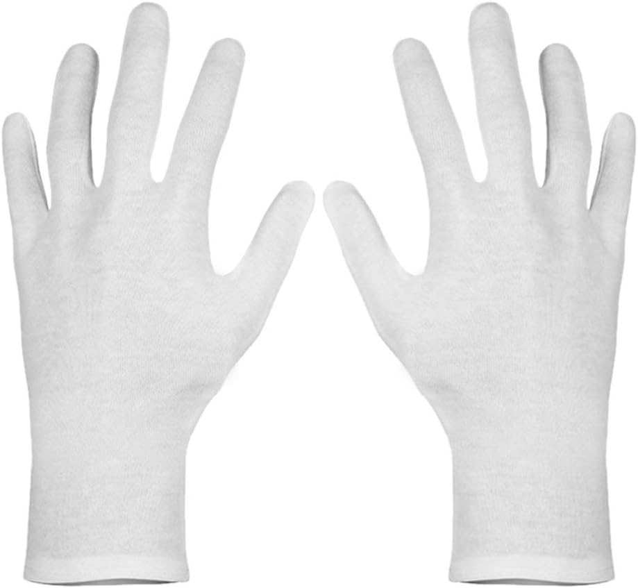 Paxcoo 6 Pairs XL White Cotton Gloves for Dry Hand Moisturizing