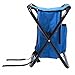 Genenic Fishing Backpack Chair,Portable Camping Stool,Foldable Backpack Stool with Double Layer Oxford Fabric Cooler Bag for Fishing,Beach,Camping,House and Outing (Blue)
