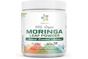 ORGANIC AURA INTERNATIONAL Certified Organic Moringa Leaf Powder-8Oz. USDA Certified Organic. Naturally boosts Energy, Metabolism & Immunity. 100% Pure and Raw. Green Whole Superfood. No GMO, Gluten Free.