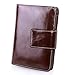 AINIMOER Women's Small Genuine Leather Bi-Fold Wallet Card Holder Coin Pocket with Zipper(Coffee)