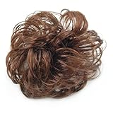 TOOGOO Long Curly Brown Hair Wig Ponytail Holder Scrunchie Hairpiece