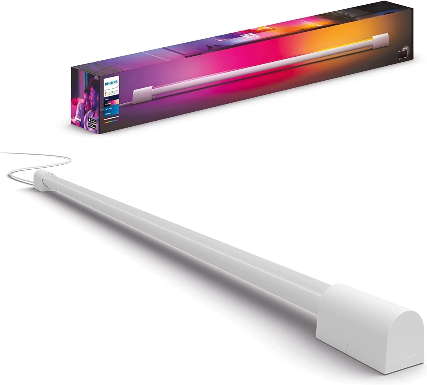 Philips Hue New Gradient Tube [Small - White] Smart Home Light for Syncing with Entertainment and Media, with Bluetooth. Works with Alexa, Google Assistant and Apple Homekit