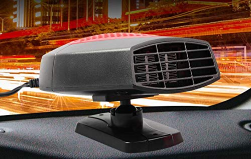 Ferryone Portable Car Heater,Auto Heater Fan,Car Defogger, Fast Heating Quickly Defrosts Defogger 12V 150W Auto Ceramic Heater Fan 3-Outlet Plug in Cig Lighter (Red)