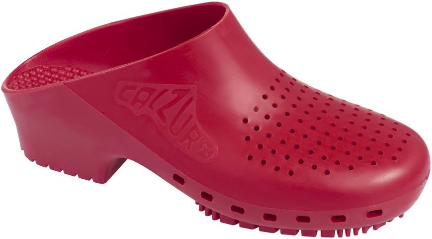 CALZURO Classic Work Clogs with Holes - Unisex Work Clogs for Women and Men - Non Slip Shoes - Autoclavable Rubber Kitchen Shoes and Nursing Clogs