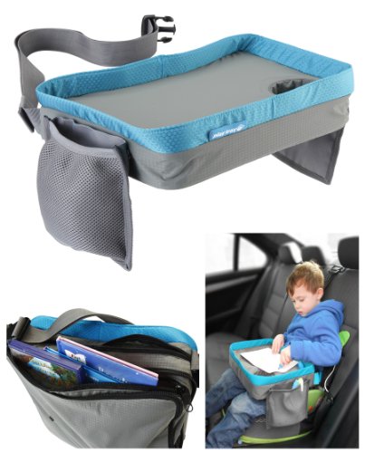 Kids Travel Play Tray - Childrens Car Seat Buggy Pushchair Lap Tray (Blue)