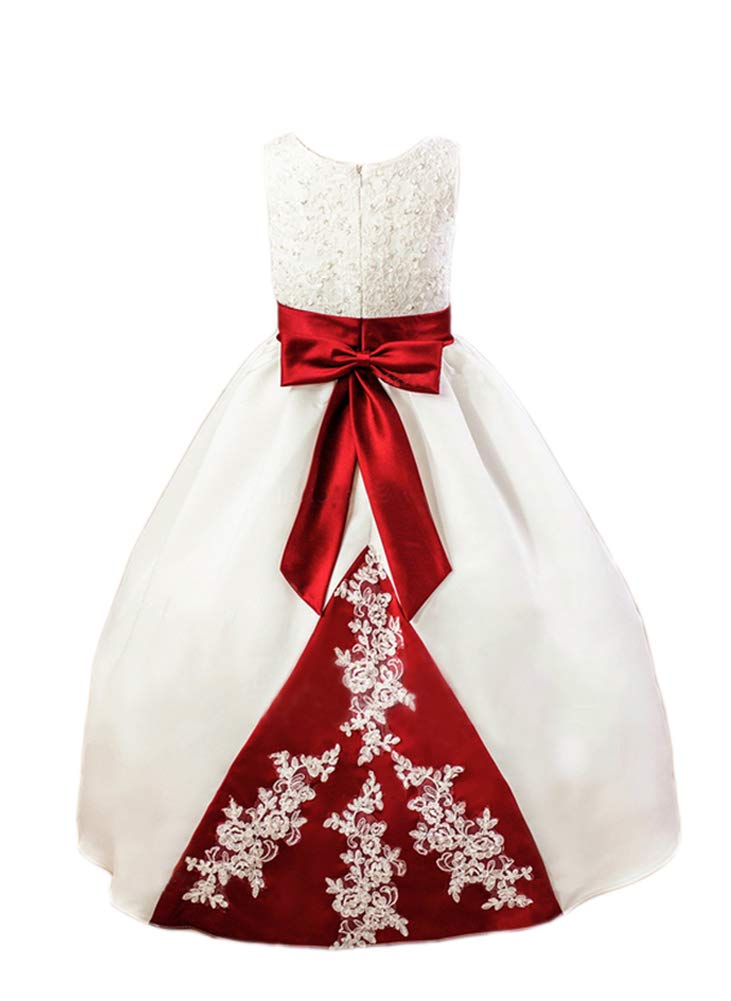 white and wine flower girl dresses