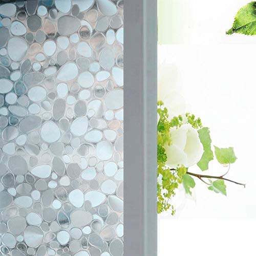 Bloss 3D Non-adhesive Cobblestone Static Cling Privacy Decal Glass Window Vinyl Film For Home and Office Decorative (17.7-by-78.7 Inch )