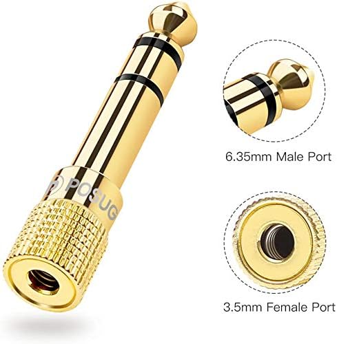 POSUGEAR Headphone Adapter jack 6.35mm (1/4 inch) to 3.5mm (1/8 inch)-2 Pack - Image 4