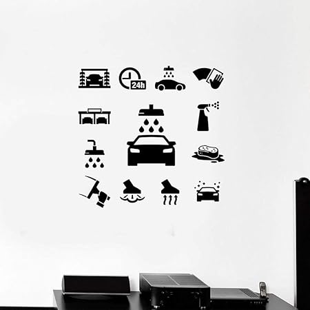 Pegatina Pared Papel Pintado 42X43 cm 24 Horas Servicio De Limpieza De