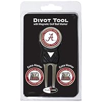 Team Golf NCAA Alabama Crimson Tide Divot Tool with 3 Golf Ball Markers Pack, Markers are Removable Magnetic Double-Sided Enamel