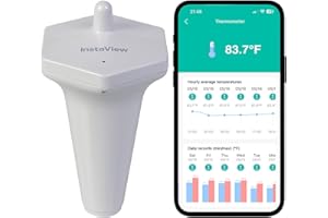Pool Thermometer Floating Easy Read with Phone App – App Alerts, Accurate Long-Range 1K ft WiFi Wireless Digital Swimming Poo