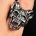 PAURO Men's Stainless Steel Vintage Skull Goat Horn Ring Size 12