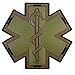 Medical Cross PVC EMS Patch Compatible with Velcro, Tactical Medic Patch for Backpacks, Paramedic, EMT & Combat Use (OD Green)