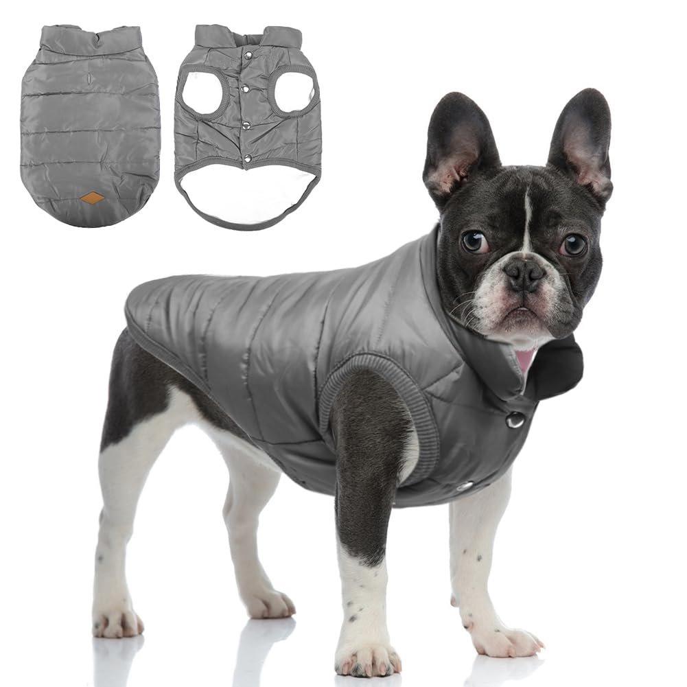 Meioro in Winter Coats for Dogs Clothes Dog Warm Winter Lined Coat French Bulldog Pug Dog Clothes Vest